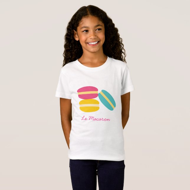 Camiseta Pasteles coloridos de macarón francés (Anverso completo)