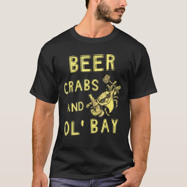 Camiseta Pasteles De Cangrejo De Cerveza Y Ol Bay Maryland (Anverso)