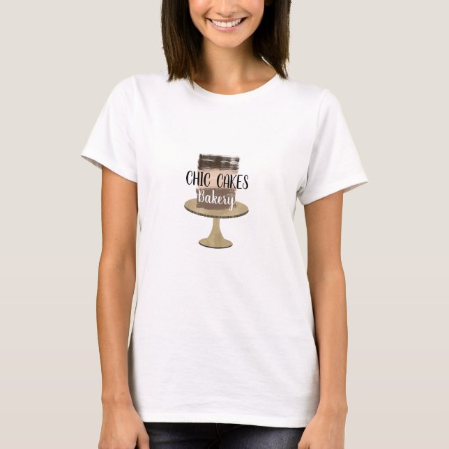 Camiseta Pasteles de panadería de Boda rústico moderno de 3 (Anverso)