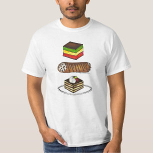 Camiseta Pasteles italianos Tiramisu Rainbow Cookie Cannoli