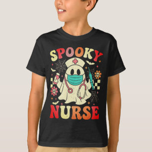 Camiseta Pasteles Retro Gráficos de Enfermera Fantasma Cute