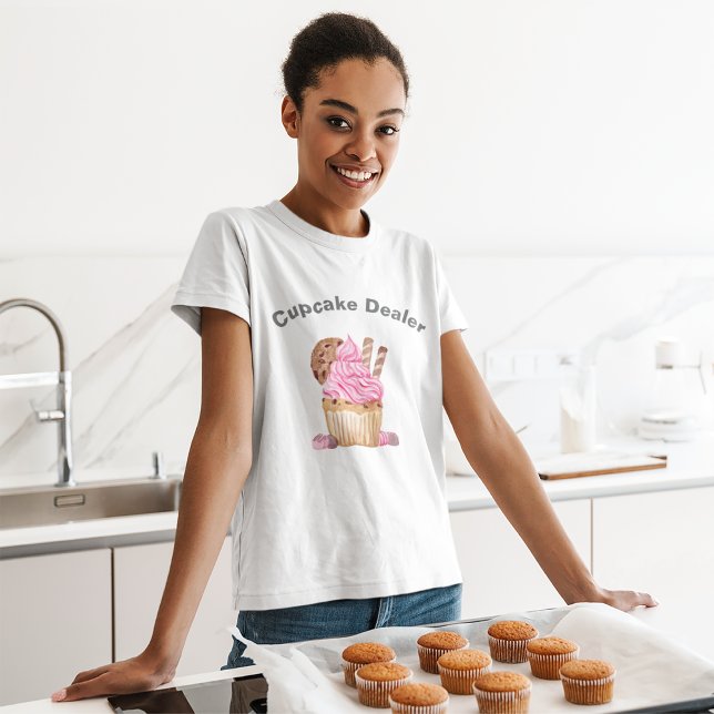 Camiseta Pastelito de Cupcake Rosa con Galletas Comerciante (Subido por el creador)