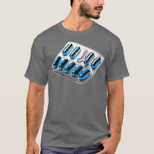 Camiseta Pastillas de cápsulas azules