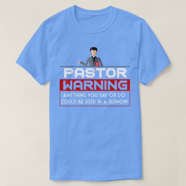 Camiseta Pastor Advertencia Cristiano Jesús Creyente Sermón (Diseño del anverso)