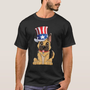 Camiseta Pastor Alemán 4 De Julio Tío Sam Hombres Estadouni