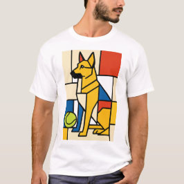 Camiseta Pastor alemán al estilo de arte moderno