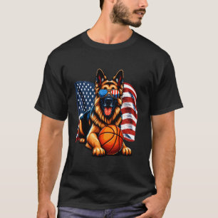 Camiseta Pastor Alemán Amantes del Baloncesto Patriótico Am