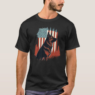 Camiseta Pastor alemán americano bandera de EE. UU.