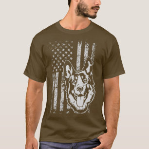 Camiseta Pastor alemán americano Bandera de los Estados Uni