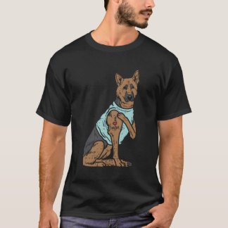 Camiseta Pastor alemán amo a mamá Tattoo K9 Perro Lover Wom