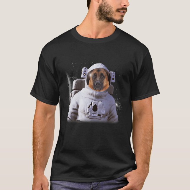 Camiseta Pastor Alemán Astronauta Profundo En Espacio Cósmi (Anverso)