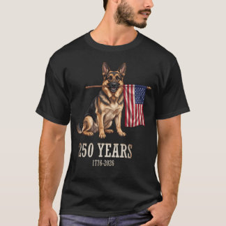 Camiseta Pastor Alemán Bandera Americana 250 Años Patriótic