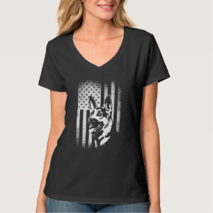 Camiseta Pastor Alemán Bandera Americana Perro Papá Perro M