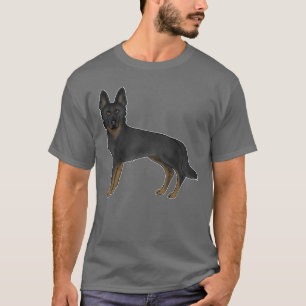 Camiseta Pastor Alemán Bi- Negro Perro GSD Lindo Perro de D