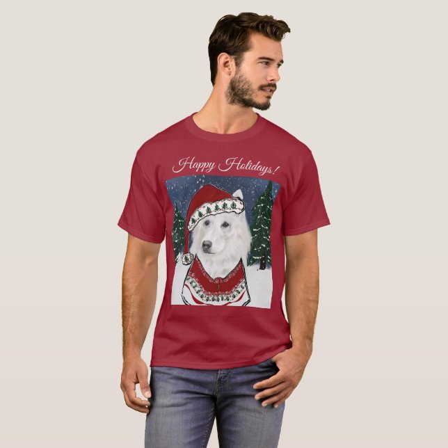 Camiseta Pastor Alemán Blanco (Anverso completo)
