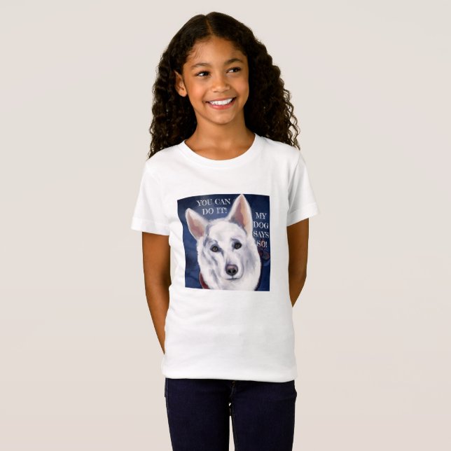 CAMISETA PASTOR ALEMÁN BLANCO    (Anverso completo)