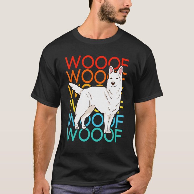 Camiseta Pastor Alemán Blanco Antiguo (Anverso)