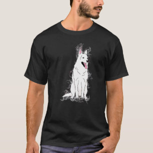 Camiseta Pastor Alemán Blanco Ciencia Protón Salpicadura de