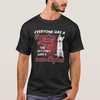Camiseta Pastor Alemán Blanco Es Mi Ángel de la Guarda Dueñ
