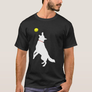 Camiseta Pastor Alemán Blanco Gsd Capturando Tenn Amarillo