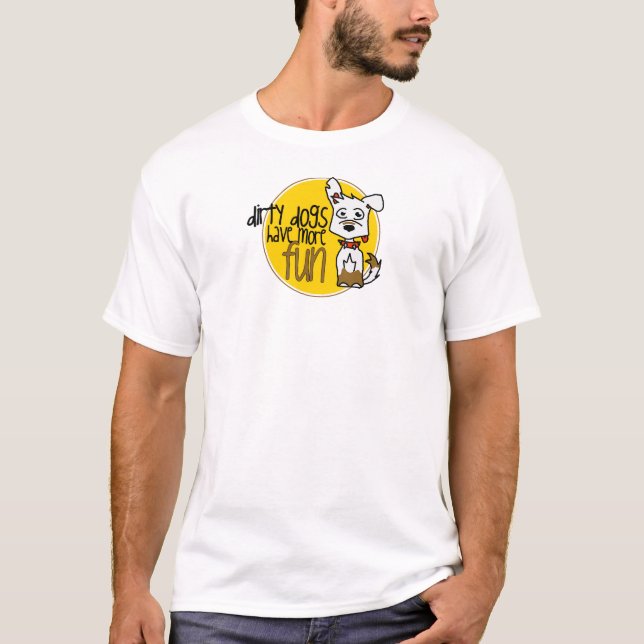 Camiseta Pastor alemán blanco - logotipo amarillo (Anverso)