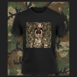 Camiseta Pastor Alemán Camuflaje Militar