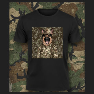 Camiseta Pastor Alemán Camuflaje Militar