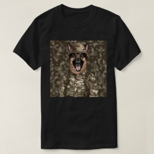 Camiseta Pastor Alemán Camuflaje Militar