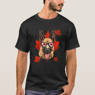 Camiseta Pastor Alemán Canadiense Hoja de Arce Patriótico C