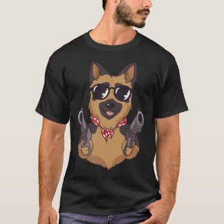 Camiseta Pastor alemán con armas