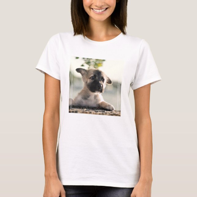 Camiseta Pastor alemán con borde (Anverso)