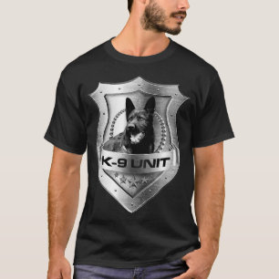 Camiseta Pastor alemán con placa K9 para unidad metalizado