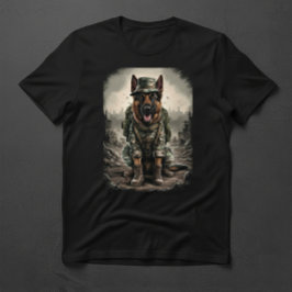 Camiseta Pastor Alemán con traje de soldado