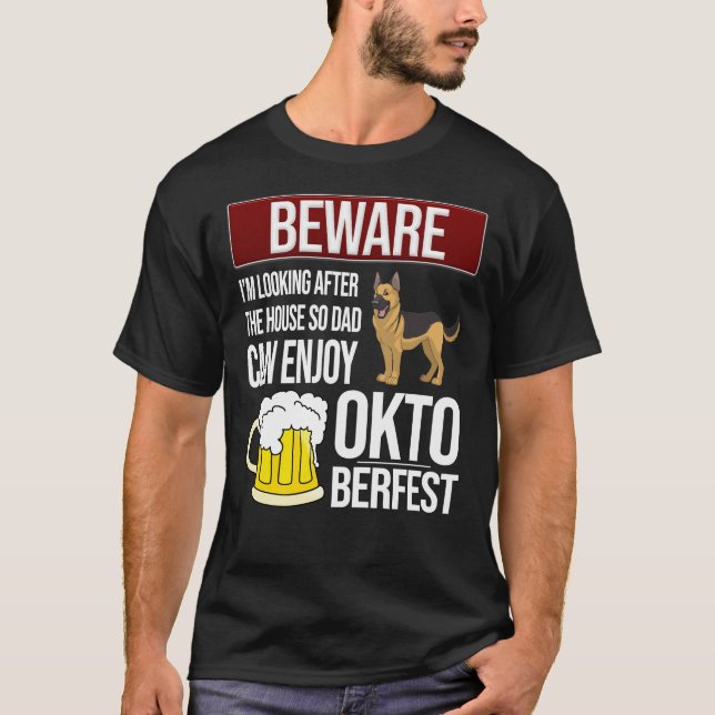 Camiseta Pastor Alemán Cuidado Con La Casa (Anverso)