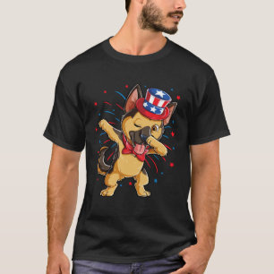 Camiseta Pastor Alemán Dabbing 4 de Julio Niños Amer