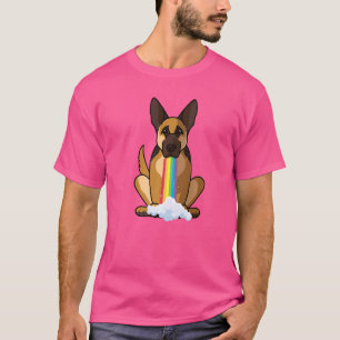 Camiseta Pastor alemán de arcoiris con positividad radiante
