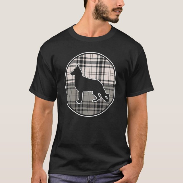 Camiseta Pastor Alemán de cuadros (Anverso)