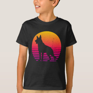 Camiseta Pastor Alemán de Estilo Retro 80