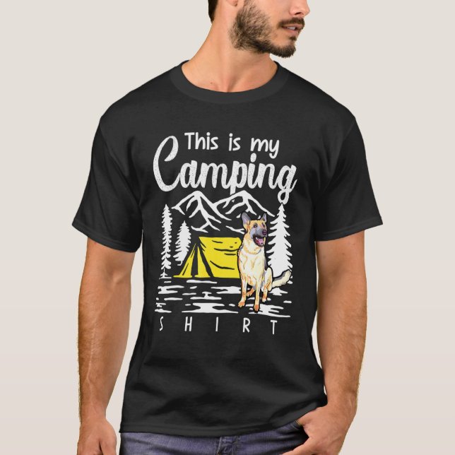 Camiseta Pastor Alemán De Fogata Este Es Mi Camping (Anverso)