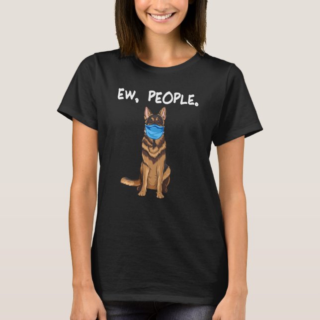 Camiseta Pastor Alemán De Ojos De Perro Con Máscara De Cara (Anverso)