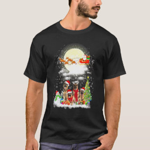Camiseta Pastor Alemán de Santa Riding Enciende Navidad