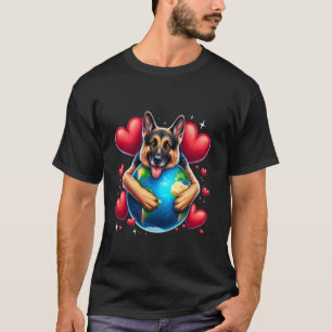 Camiseta Pastor Alemán Día de la Tierra Abrazo Amor Dueño d