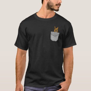 Camiseta Pastor Alemán Dibujado En Bolsillo Premium