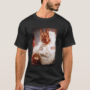 Camiseta Pastor Alemán Divertido Astronauta Perro Espacial