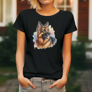 Camiseta Pastor Alemán en Acuarela