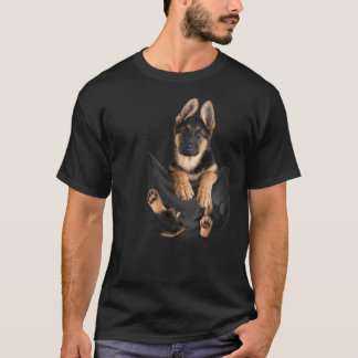 Camiseta Pastor Alemán En Bolsillo Regalos Divertidos Para