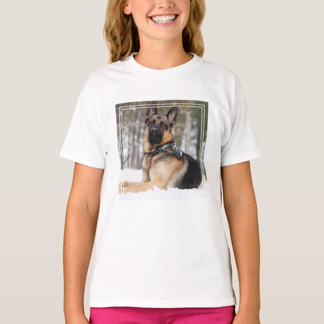 Camiseta Pastor alemán en nieve (Anverso)