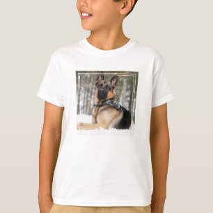 Camiseta Pastor alemán en nieve