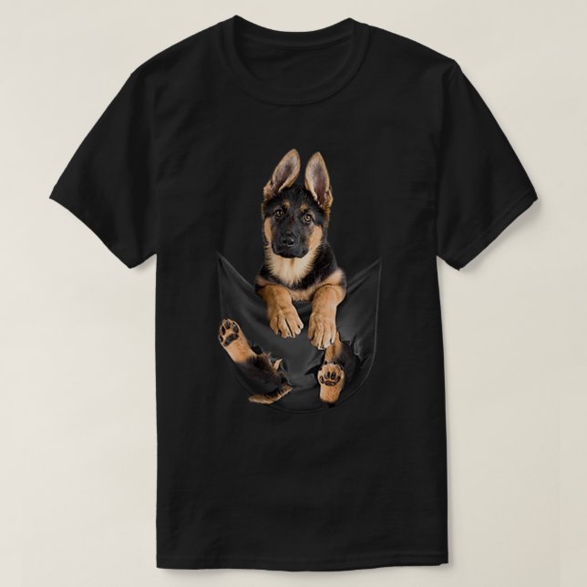 Camiseta Pastor Alemán En Pocket Graciosos Regalos De Perro (Diseño del anverso)