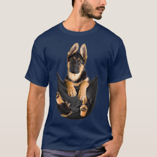 Camiseta Pastor Alemán En Pocket Graciosos Regalos De Perro